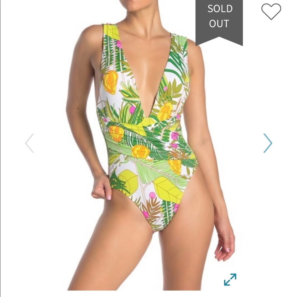 Trina Turk | “ It’s Bananas “  Plunge One Piece Swim